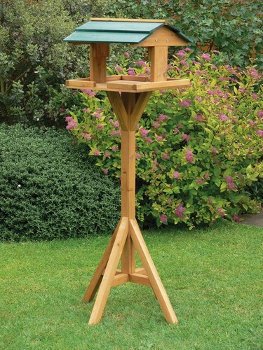 Traditional wooden bird table - wooden,